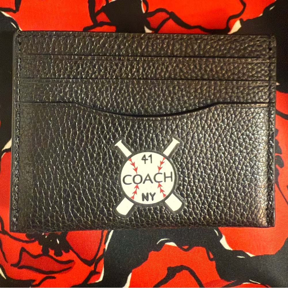 ⚾️ RARE Coach 41 NY New York Baseball Slim Card Case NWOT ⚾️